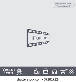 Full HD video icon, vector illustration