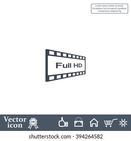 Full HD video icon, vector illustration