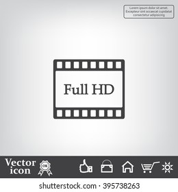 Full HD video icon, vector illustration