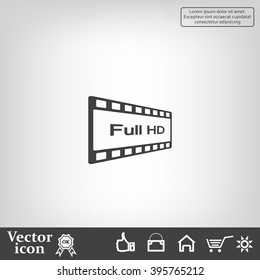Full HD video icon, vector illustration