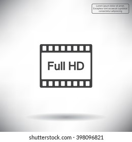 Full HD video icon, vector illustration