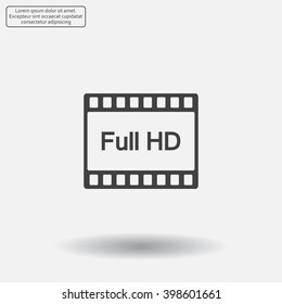 Full HD video icon, vector illustration