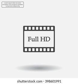 Full HD video icon, vector illustration