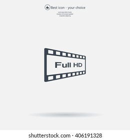 Full HD video icon, vector illustration
