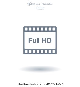 Full HD video icon, vector illustration