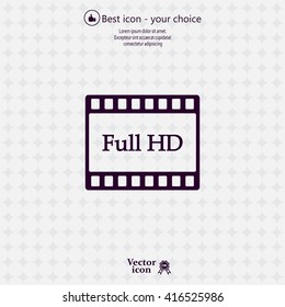Full HD video icon, vector illustration