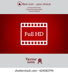 Full HD video icon, vector illustration