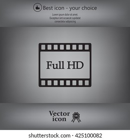 Full HD video icon, vector illustration
