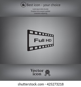Full HD video icon, vector illustration