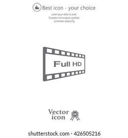 Full HD video icon, vector illustration
