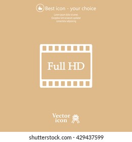 Full HD video icon, vector illustration