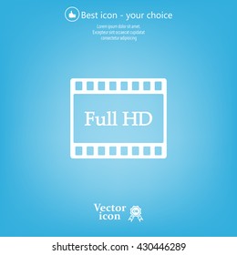 Full HD video icon, vector illustration