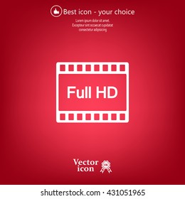 Full HD video icon, vector illustration