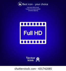Full HD video icon, vector illustration