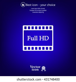 Full HD video icon, vector illustration