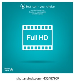 Full HD video icon, vector illustration