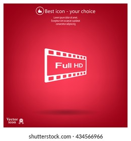 Full HD video icon, vector illustration