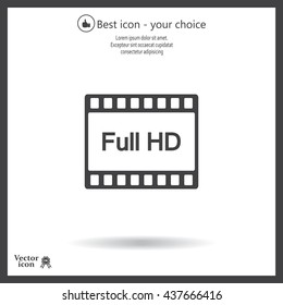 Full HD video icon, vector illustration