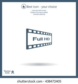 Full HD video icon, vector illustration