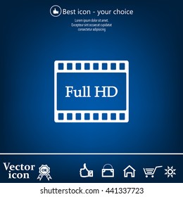 Full HD video icon, vector illustration