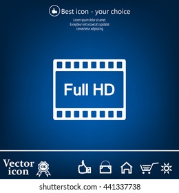 Full HD video icon, vector illustration