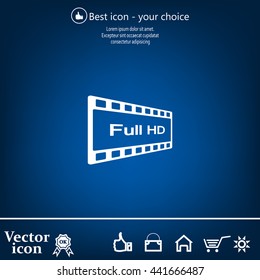 Full HD video icon, vector illustration