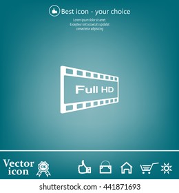 Full HD video icon, vector illustration