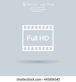Full HD video icon, vector illustration