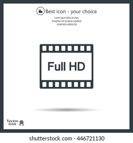 Full HD video icon, vector illustration