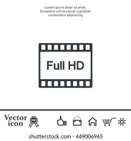 Full HD video icon, vector illustration