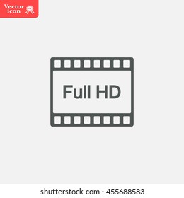 Full HD video icon, vector illustration
