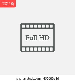 Full HD video icon, vector illustration