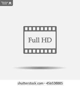 Full HD video icon, vector illustration