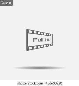 Full HD video icon, vector illustration