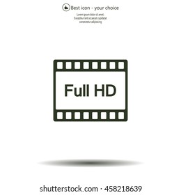 Full HD video icon, vector illustration
