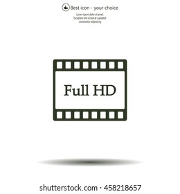 Full HD video icon, vector illustration