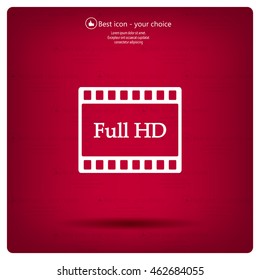 Full HD video icon, vector illustration