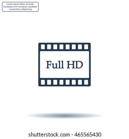 Full HD video icon, vector illustration