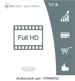 Full HD video icon, vector illustration