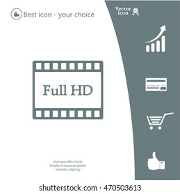 Full HD video icon, vector illustration