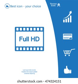Full HD video icon, vector illustration