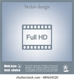 Full HD video icon, vector illustration
