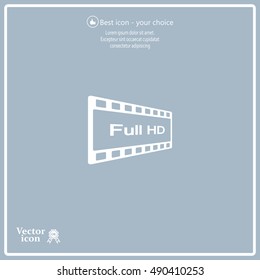 Full HD video icon, vector illustration