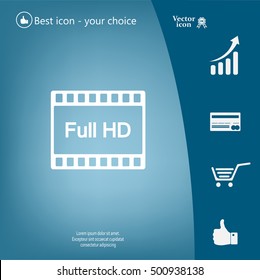Full HD video icon, vector illustration