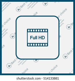 Full HD video icon, vector illustration