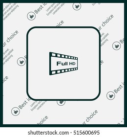 Full HD video icon, vector illustration