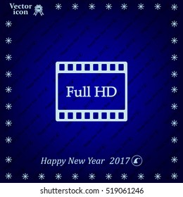 Full HD video icon, vector illustration