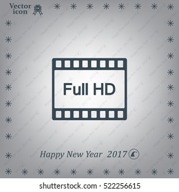 Full HD video icon, vector illustration