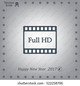 Full HD video icon, vector illustration