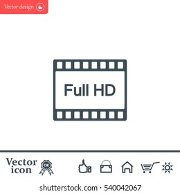 Full HD video icon, vector illustration